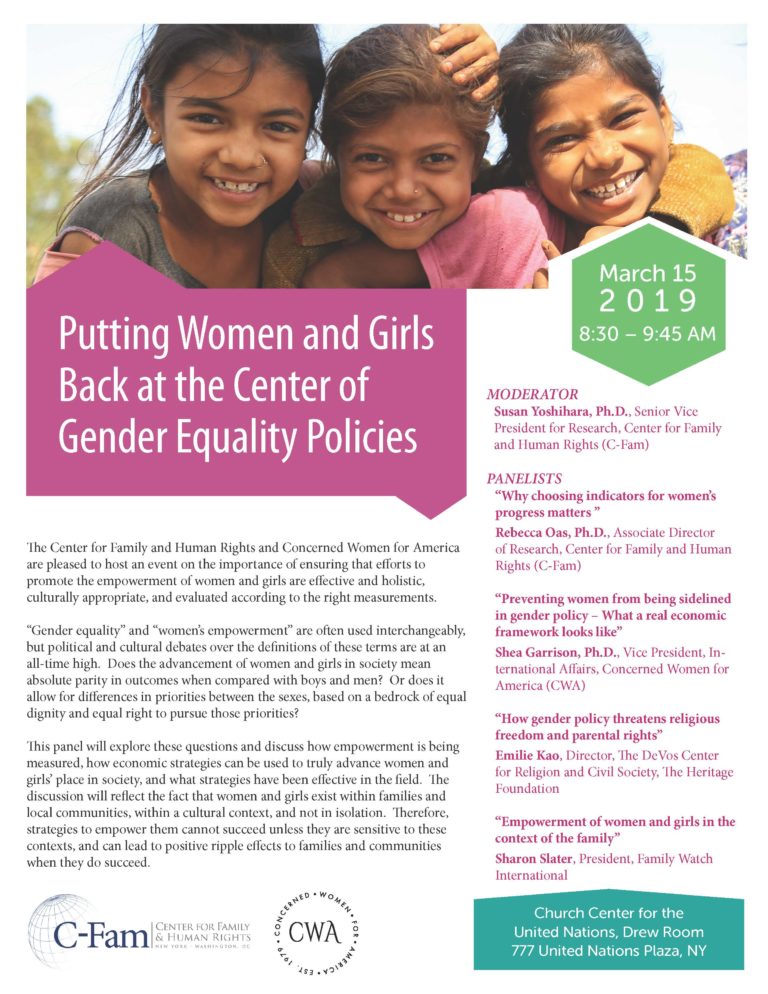 Putting Women and Girls Back at the Center of Gender Equality Policies ...